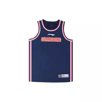 Баскетбольная майка без рукавов Li Ning CBA Series Professional Color Block с круглым вырезом, классическая версия, мужская майка, синяя AAYT829-2 S