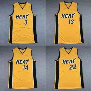 Баскетбольная майка Heat Yellow Version 3#13#14#22# Вышитая форма S