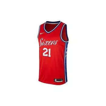 Баскетбольная майка из джерси Nike НБА, мужские топы Joel Embiid # 21 Philadelphia 76ers Statement Edition, красные 877219-659 S