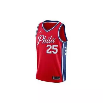 Баскетбольная майка Jordan Fan Edition сезона 2020 года Philadelphia 76ers #25 Ben Simmons Мужская футболка университетского красного цвета CV9490-660 S