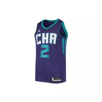 Баскетбольная майка Jordan НБА в стиле ретро Hornets Edition LaMelo Ball No. 2 мужских топа фиолетового цвета CV9471-572 XL