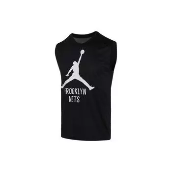 Баскетбольная майка Jordan с логотипом и круглым вырезом, мужские топы, черные FQ1955-010 L