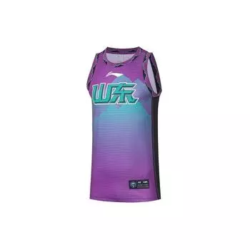 Баскетбольная майка Li Ning CBA Chinese Version SW Fan Edition сезона 2020-2021, мужская майка команды Shandong, Shandong-Purple AAYR063-1 S