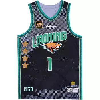 Баскетбольная майка Li Ning CBA Series 24-25 сезона Liaoning Shenyang Fan Edition с круглым вырезом и принтом AAYU823-1 M