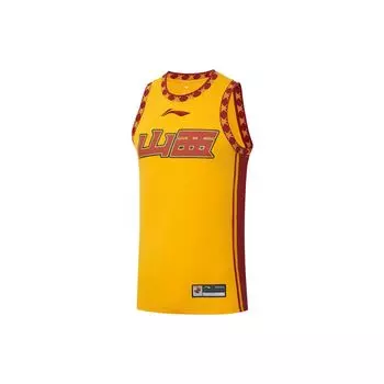 Баскетбольная майка Li Ning Professional Basketball Series с логотипом, цвет: сплошной цвет, круглая горловина, мужская майка, желтый AAYS441-1 XXL