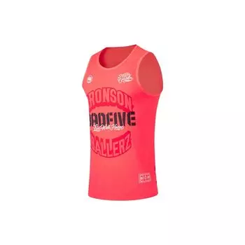 Баскетбольная майка Li Ning X Mister Cartoon Collaboration Badfive Letter Print Quick-Dry Cool Competition, мужская майка, флуоресцентно-огненно-красная AAYT811-1 M