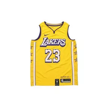 Баскетбольная майка Nike NBA City Edition, фанатская версия, сезон 2019-2020, мужские топы Lakers, James #23, желтые AV4646-729 M