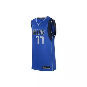 Баскетбольная майка Nike NBA Kids Letter Number Logo Print SW Fan Edition Dallas Mavericks Doncic 77 Kids, темно-синяя DV2396-480 L