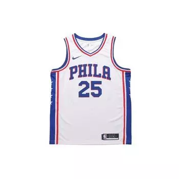 Баскетбольная майка Nike NBA Quick-Dry, сезон 2020, Philadelphia 76ers Simmons No. 25 мужских топов белого цвета CW3605-105 S