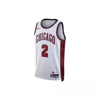 Баскетбольная майка Nike NBA Quick-Dry Tank City Edition Chicago Bulls Lonzo Ball Big Baller No. 2 топа унисекс белого цвета DO9588-103 L