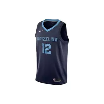 Баскетбольная майка свободного покроя с логотипом Nike Grizzlies Morant No. 12 мужских топов Team Exclusive Edition, синие CW3670-419 XL