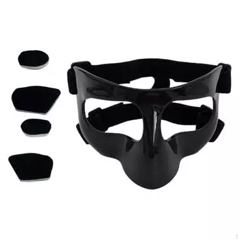 Баскетбольная маска для защиты лица от сломанного носа Легкий регулируемый ремешок 14cmx9cm