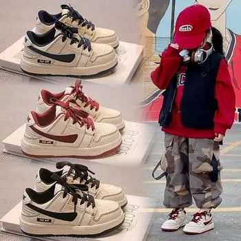 Баскетбольная обувь для детей Повседневная обувь для мальчиков Мягкая подошва Обувь для девочек 26 красный