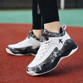 Баскетбольная обувь для мальчиков, детские кроссовки, нескользящая детская спортивная обувь на толстой подошве, детская спортивная обувь с баскетбольной корзиной для мальчиков 31 зелёный