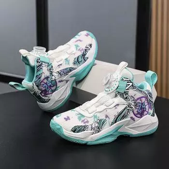 Баскетбольная обувь для начальной школы Спортивная и прогулочная обувь для мальчиков Подошвы на платформе Детские туфли Tide для детей среднего и большого размера Четыре сезона Одноклассники Сетка 32