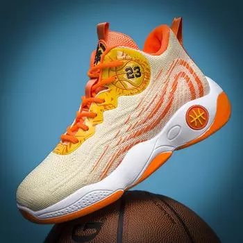 Баскетбольная обувь, модные повседневные одинарные туфли, летающие тканые дышащие мужские спортивные кроссовки 39