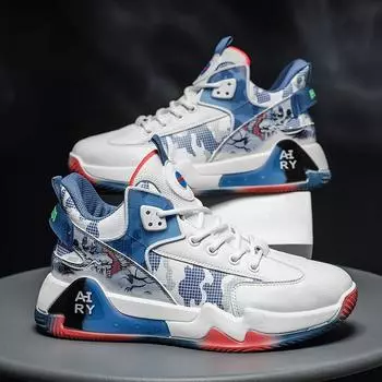 Баскетбольная обувь, мужская модная легкая повседневная обувь для бега, мужская универсальная студенческая спортивная обувь на толстой подошве средней толщины 39