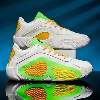 Баскетбольная обувь, Удобная спортивная, Нескользящая мужская спортивная обувь, Износостойкая, Модная мужская, Мягкая Zapatillas 40 жёлтый