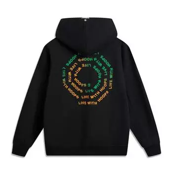 Баскетбольная серия Li Ning Bad Five Letter с капюшоном, удобная, дышащая, универсальная, свободная, спортивная толстовка, мужская, черная AWDUB89-1 S