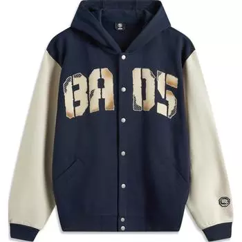Баскетбольная серия Li Ning Bad Five Letter Splicing Single Row Buttons Hooded Comfortable Breathable Loose Cardigan Sweatshirt Men sweatshirt AWDU261-3 L