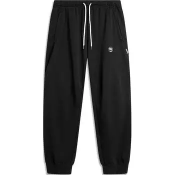 Баскетбольная серия Li Ning Bad Five однотонные трикотажные спортивные брюки с манжетами и завязками, мужские низы, черные AKLU469-3 M