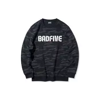 Баскетбольная серия Li Ning Badfive с принтом в виде букв, камуфляжная трикотажная толстовка с круглым вырезом, мужская толстовка, черная AWDQ155-3 S