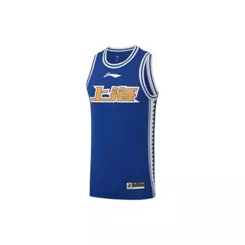 Баскетбольная серия Li Ning CBA баскетбольная тренировочная свободная майка без рукавов мужская верхняя часть синяя AAYS419-1 L