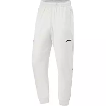 Баскетбольная серия Li Ning, однотонные, со средней талией, удобные, универсальные, дышащие, зауженные трикотажные спортивные брюки, мужские низы, светло-серые AKLU081-2 L