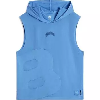 Баскетбольная серия Li Ning с капюшоном и надписью, удобный дышащий спортивный жилет, мужские жилеты, цвет Interstellar-Blue AVSU437-2 L