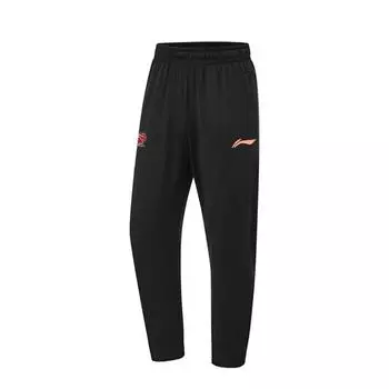 Баскетбольная серия Li Ning с логотипом, эластичные прямые повседневные брюки, мужские низы, черные AKLU535-1 M