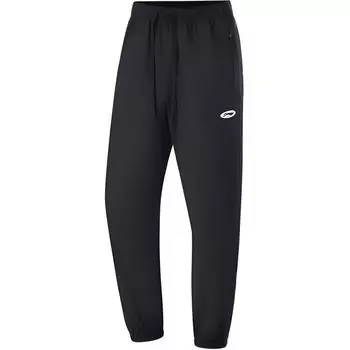 Баскетбольная серия Li Ning, свободные однотонные простые трикотажные спортивные брюки с манжетами, мужские брюки черного цвета AYKU063-1 M