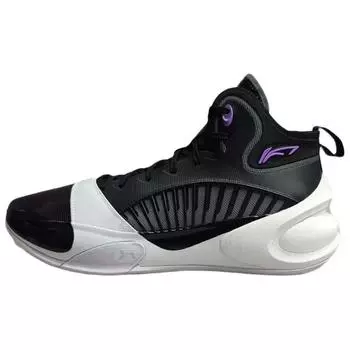 Баскетбольная серия Li Ning Yu Shuai 17, модные универсальные нескользящие износостойкие поддерживающие баскетбольные кроссовки средней высоты, мужские кроссовки черного и белого цвета ABAT043-14 41