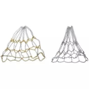 Баскетбольная сетка из оцинкованного железа, нержавеющая, прочная, баскетбольная сетка, металлическая цепная баскетбольная сетка для баскетбольного кольца Gold Silver