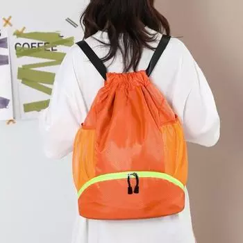 Баскетбольная сумка на шнурке Спортивный рюкзак Большой емкости Водонепроницаемая ткань Футбольный баскетбольный рюкзак-органайзер с регулируемыми ремнями королевский синий