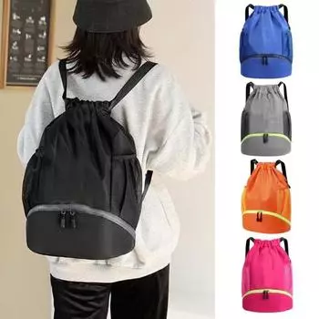 Баскетбольная сумка на шнурке Спортивный рюкзак Большой емкости Водонепроницаемая ткань Футбольный баскетбольный рюкзак-органайзер с регулируемыми ремнями королевский синий