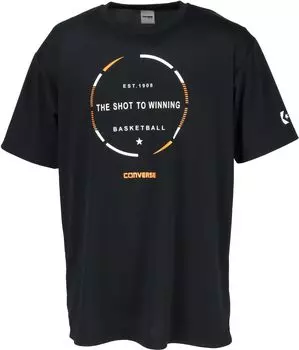 Баскетбольная толстовка с коротким рукавом и принтом Quick CB242362 Black x White [Converse] Рубашка, футболка, впитывающая, сушка,