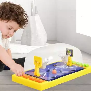 Баскетбол Настольная игра для 2 игроков Интерактивная обучающая игрушка для баскетбола с нажатием пальцев Мини жёлтый