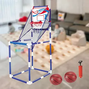 Баскетбольное кольцо, аркадная игра с 2 мячами и обручем, спортивная игрушка в помещении и на открытом воздухе для детей 6, 7, 8 лет