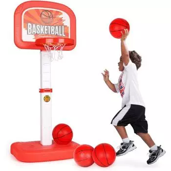 Баскетбольное кольцо для бассейна для детей в возрасте 45359, регулируемая высота баскетбольного мяча, прочный, водный, с игровым набором из 2 мячей синий