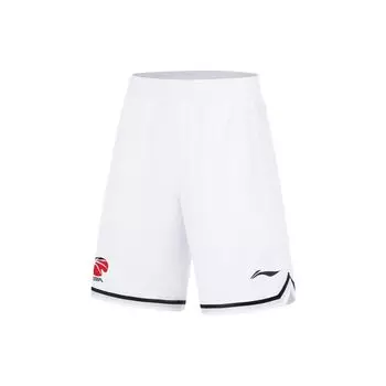 Баскетбольные брюки Li Ning CBA Series American Vintage с принтом логотипа и эластичным поясом, прямые, мужские, белые AAPT599-5 L