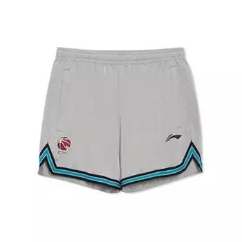 Баскетбольные брюки Li Ning Sports Basketball Series Striped Logo Straight Leg Мужские низы серебристо-серые AAPS027-2 L