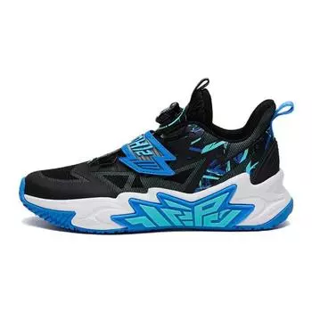 Баскетбольные кроссовки Anta Cement Nemesis с противоскользящим покрытием и амортизацией, низкие, детские, черные, синие, зеленые 312321124H-6 40