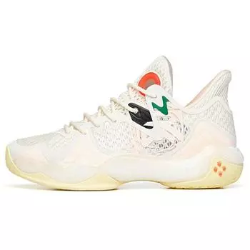 Баскетбольные кроссовки Anta Crazy Tide 4 из искусственной кожи, женские, белые, розовые, 122231106-8 37.5