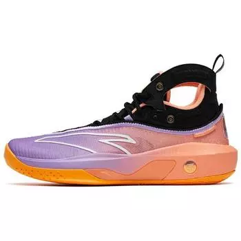 Баскетбольные кроссовки Anta KT8 Evening Glow Shock Absorbing Slip с высоким верхом, противоскользящие, прочные, мужские, баскетбольные кроссовки оранжевого, фиолетового, черного цвета 112321101-6 39