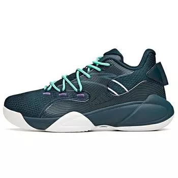 Баскетбольные кроссовки Anta Shock Absorbing Non-Slip Reathable Low Top с защитой от износа для мужчин, сине-зеленые 112111609-1 45