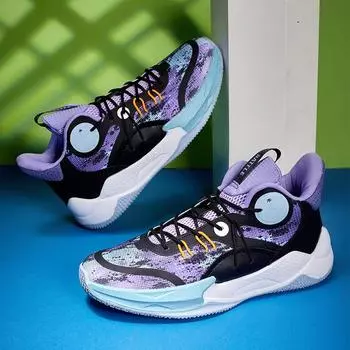 Баскетбольные кроссовки большого размера, молодежная спортивная обувь, мужские амортизирующие противоскользящие дышащие кроссовки, трендовые баскетбольные кроссовки 39 фиолетовый