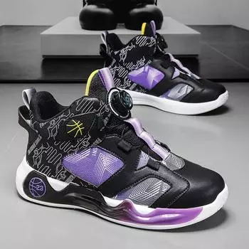 Баскетбольные кроссовки большого размера, молодежная спортивная обувь, мужские амортизирующие противоскользящие дышащие кроссовки, трендовые баскетбольные кроссовки 39 фиолетовый