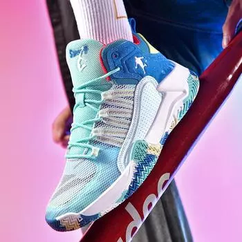 Баскетбольные кроссовки Combat мужские летние дышащие сетчатые женские нейтральные нескользящие износостойкие кроссовки 36 чёрный