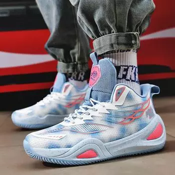 Баскетбольные кроссовки для мальчиков и подростков, амортизирующие спортивные летние кроссовки с высоким верхом, настоящие боевые женские тренировочные кроссовки, дышащие, детские кроссовки 35