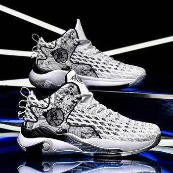 Баскетбольные кроссовки для мужчин с высоким верхом, амортизирующие, мужские, спортивные, 48, удобные, черные, кроссовки, 47, zapatillas, горячая распродажа 39